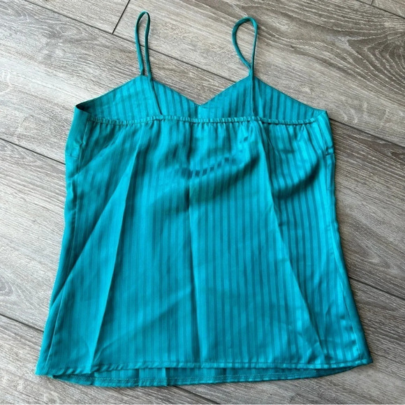 Ziba Satin Silky  Turquoise Pinstriped Cami Pants Two Sets Made in Canada - Picture 6 of 16